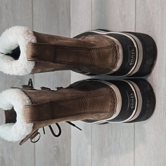 Sorel Mens 40179 Leather Insulated Line Duck Rubber Winter Boots Shoes Sz 9 - Picture 6 of 13